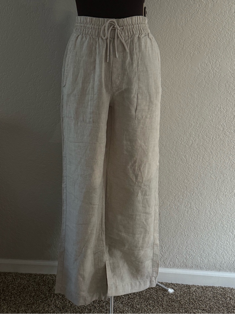 Athleta Retreat 100% Linen Wide Leg Pants Natural Size M - Picture 13 of 13
